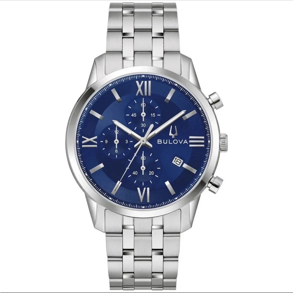 Bulova Classic Sutton Chronograph Stainless Steel Men's Quartz Watch - Picture 2 of 12